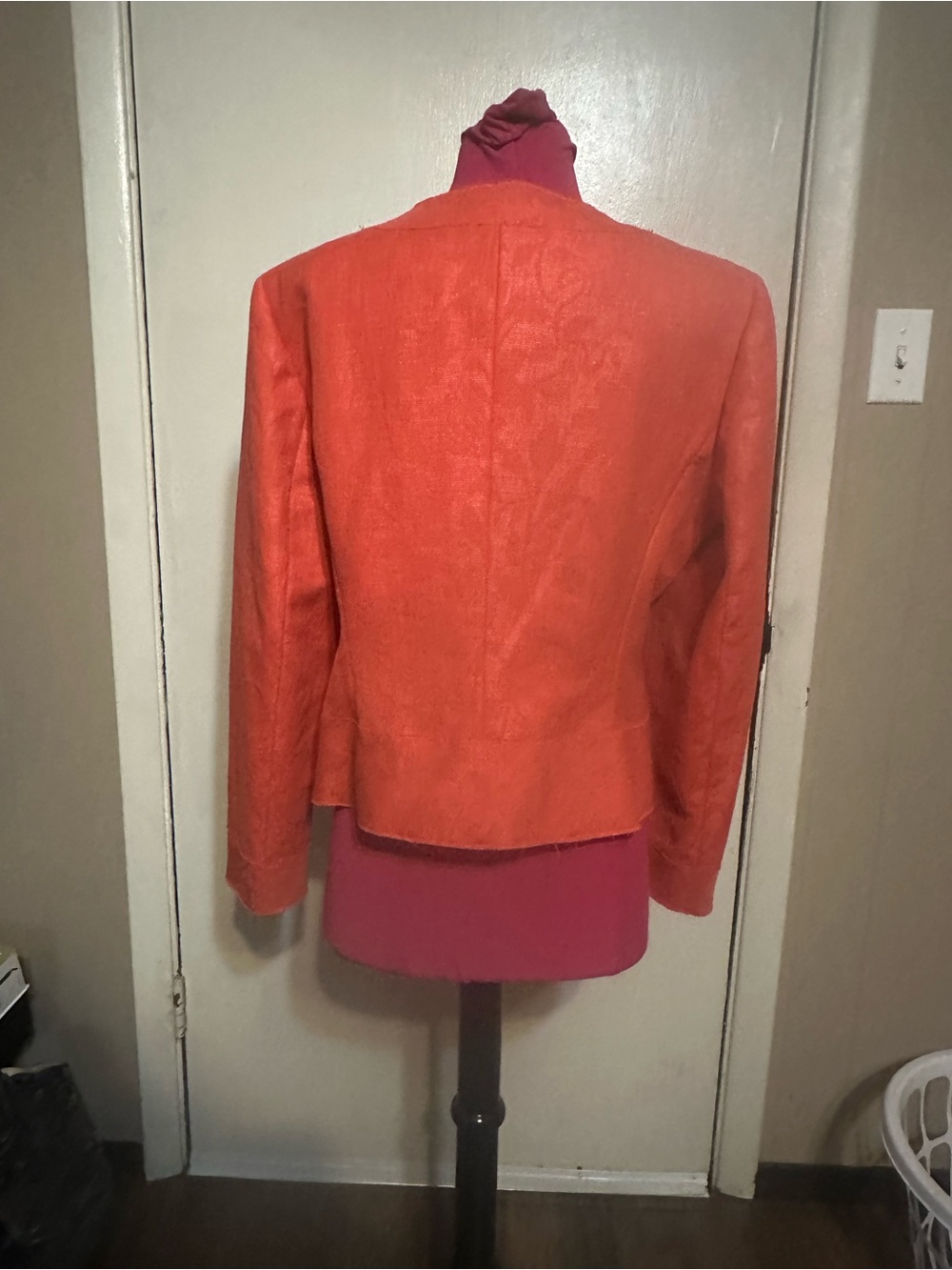 Talbots Orange Textured Button Jacket Size 12 - Picture 7 of 8